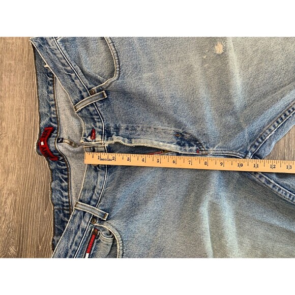 TOMMY HILFIGER  URBAN Y2K LOOSE WORN FADED DENIM JEANS MENS Size 34X32 in LIGHT - Picture 8 of 16